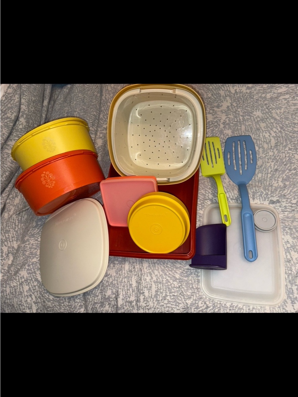 Vintage Tupperware with lids bowls dish lids harvest gold + pampered chef